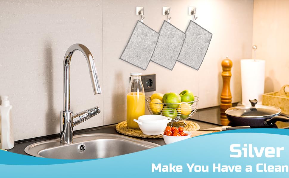 Forggon12 Pcs New Upgrade 3-Layer Metal Dish Cloth, No Scratches and No Odor, Multipurpose Wire Dishwashing Rag for Wet and Dry, Kitchen Cleaning DishRags,Sinks,Dishes,Stove Top, Dimensions(7.08X8.86)