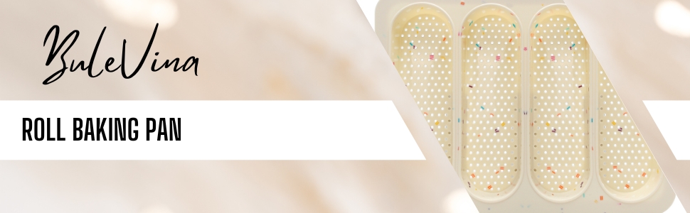 French Bread Hoagie Sub Roll Baking Pans 4-slot, Non Stick Silicone Mould Mold Tray for Sandwich Baguette Hot Dog Bun Loaf Food, Mini Tool Set for Restaurant Homemade Household Breakfast Dinner-Beige