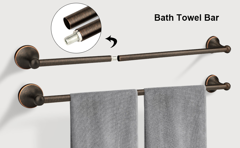 4 Piece Antique Bathroom Hardware Accessories Set Oil Rubbed Bronze,24 Inch Towel Bar Set,Towel Rack Set,Bathroom Towel Holder Set