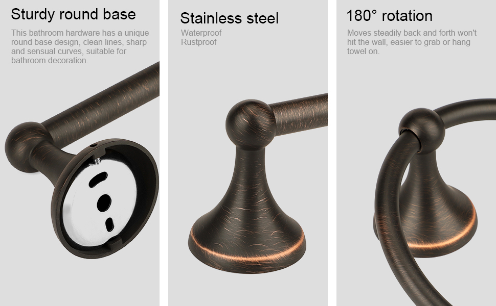 4 Piece Antique Bathroom Hardware Accessories Set Oil Rubbed Bronze,24 Inch Towel Bar Set,Towel Rack Set,Bathroom Towel Holder Set