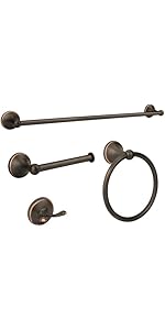 4 Piece Antique Bathroom Hardware Accessories Set Oil Rubbed Bronze,24 Inch Towel Bar Set,Towel Rack Set,Bathroom Towel Holder Set