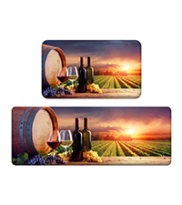 MAYHMYO Sunflower Kitchen Mat Set of 2 - Anti Fatigue Mats for Kitchen Floor - Non Slip Cushioned Rugs for Standing - Sunflower Decor (17.3