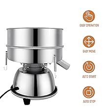 Automatic Vibrating Sieve Shaker – 40 Mesh + 60 Mesh Flour Sifter, Electric 110V 55W Sifter Machine for Flours, Herbal Powder