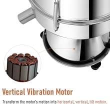 Automatic Vibrating Sieve Shaker – 40 Mesh + 60 Mesh Flour Sifter, Electric 110V 55W Sifter Machine for Flours, Herbal Powder