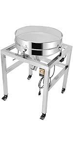Automatic Vibrating Sieve Shaker – 40 Mesh + 60 Mesh Flour Sifter, Electric 110V 55W Sifter Machine for Flours, Herbal Powder