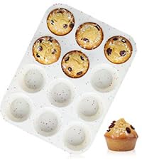 CAKETIME Silicone Mini Muffin Pan, 24 Cups Nonstick Mini Cupcake Pan for Baking Muffin, Cupcake, Egg Bites, Fat Bomb, 1 Pack Confetti