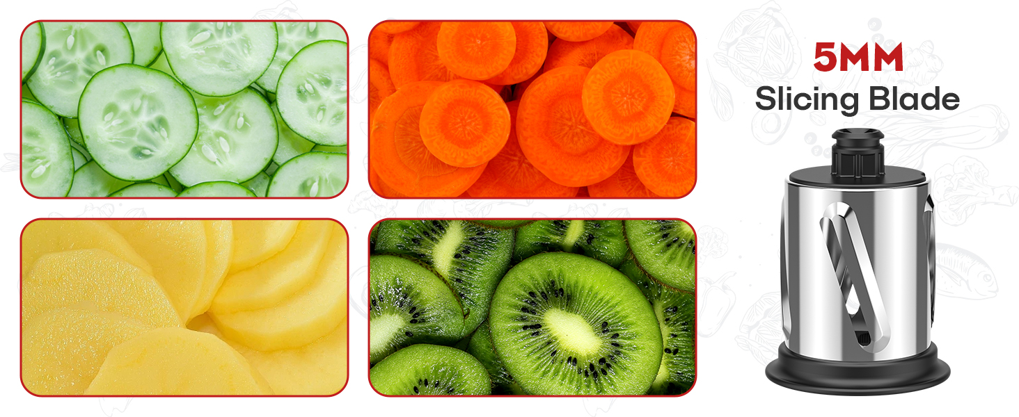 Stainless Steel Slicer Shredder Attachment for Kitchenaid Stnad Mixer, Cheese Grater Attachment for KitchenAid - 4 Blades Salad Maker with Grinding Powder Function by FGREEBLE