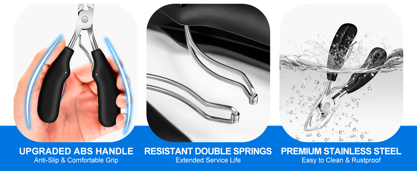 2026 Toenail Clippers for Thick Toenails for Seniors, Angled Large Nail Clippers Set for Men, Heavy Duty Ingrown Toe Nail Clippers with Wide Opening, Long Handle, Ergonomic Head, Gifts for Men & Women