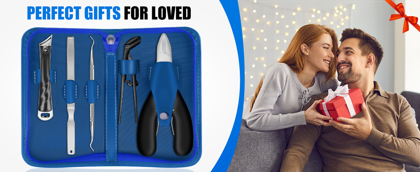 2026 Toenail Clippers for Thick Toenails for Seniors, Angled Large Nail Clippers Set for Men, Heavy Duty Ingrown Toe Nail Clippers with Wide Opening, Long Handle, Ergonomic Head, Gifts for Men & Women