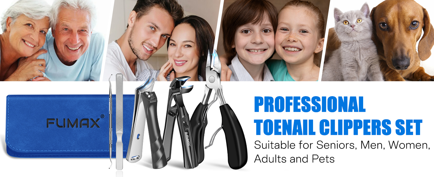 2026 Toenail Clippers for Thick Toenails for Seniors, Angled Large Nail Clippers Set for Men, Heavy Duty Ingrown Toe Nail Clippers with Wide Opening, Long Handle, Ergonomic Head, Gifts for Men & Women