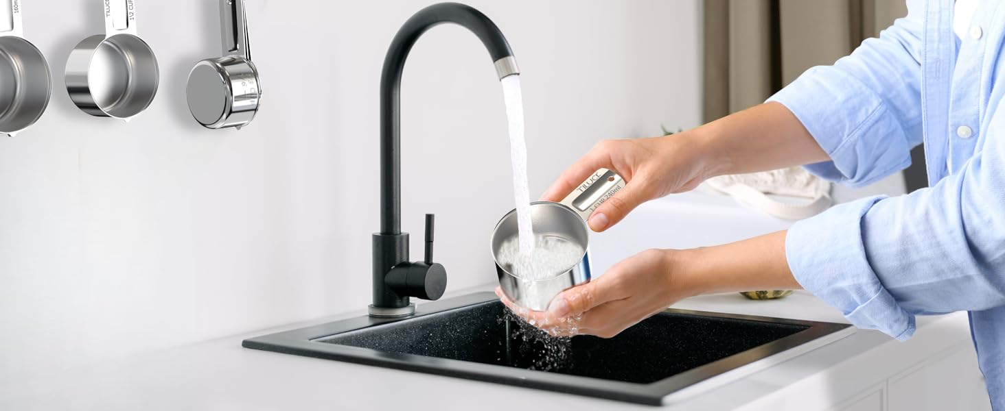 TILUCK Stainless Steel Measuring Cups Set,Kitchen Gadgets for Cooking & Baking,Set of 5