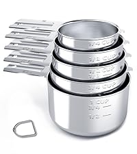 TILUCK Stainless Steel Measuring Cups Set,Kitchen Gadgets for Cooking & Baking,Set of 5