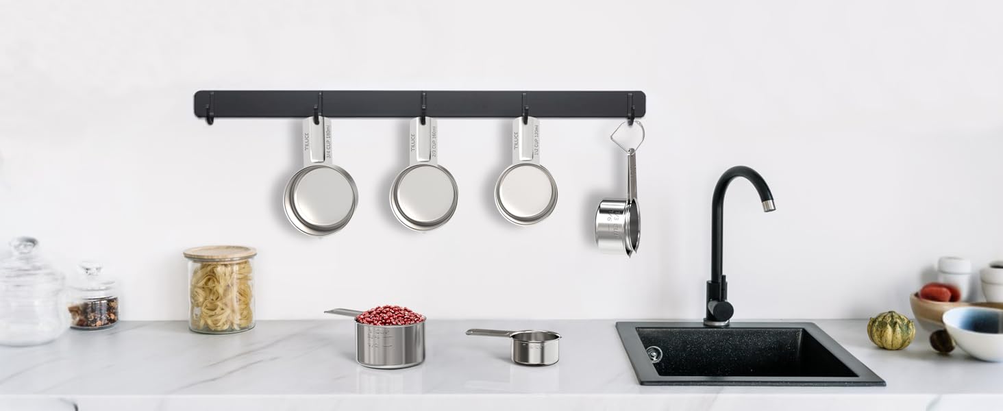 TILUCK Stainless Steel Measuring Cups Set,Kitchen Gadgets for Cooking & Baking,Set of 5