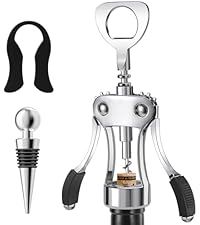 KORCCI Wine Opener, Wine Bottle Opener, Zinc Alloy Wing Corkscrew Heavy Duty, Cork Screw Beer Opener for Bartenders, Multifunctional Bottle Opener for Home Kitchen, Restaurant, Bar, Waiters