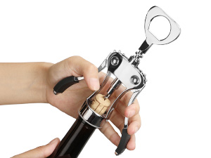 KORCCI Wine Opener, Wine Bottle Opener, Zinc Alloy Wing Corkscrew Heavy Duty, Cork Screw Beer Opener for Bartenders, Multifunctional Bottle Opener for Home Kitchen, Restaurant, Bar, Waiters