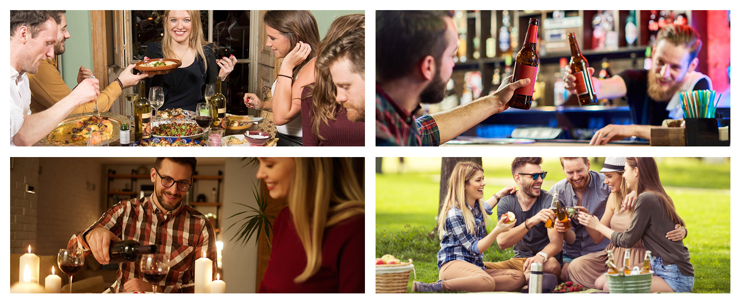 KORCCI Wine Opener, Wine Bottle Opener, Zinc Alloy Wing Corkscrew Heavy Duty, Cork Screw Beer Opener for Bartenders, Multifunctional Bottle Opener for Home Kitchen, Restaurant, Bar, Waiters