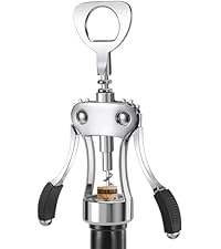 KORCCI Wine Opener, Wine Bottle Opener, Zinc Alloy Wing Corkscrew Heavy Duty, Cork Screw Beer Opener for Bartenders, Multifunctional Bottle Opener for Home Kitchen, Restaurant, Bar, Waiters