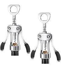 KORCCI Wine Opener, Wine Bottle Opener, Zinc Alloy Wing Corkscrew Heavy Duty, Cork Screw Beer Opener for Bartenders, Multifunctional Bottle Opener for Home Kitchen, Restaurant, Bar, Waiters