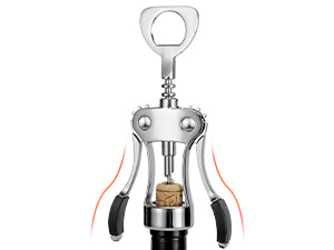 KORCCI Wine Opener, Wine Bottle Opener, Zinc Alloy Wing Corkscrew Heavy Duty, Cork Screw Beer Opener for Bartenders, Multifunctional Bottle Opener for Home Kitchen, Restaurant, Bar, Waiters
