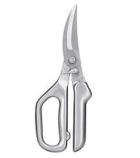 LIVINGO Kitchen Scissors Set All Purpose - Heavy Duty Stainless Steel Come Apart Food Shears for Cutting Meat, Vegetables, Dishwasher safe, 2 Pack, Red Black Multi-Function Handles