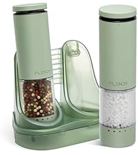 Gravity Electric Salt and Pepper Grinder Set Rechargeable, Automatic Salt and Pepper Grinder Set with USB C Charging Base, Gravity Salt and Pepper Shakers Set Electric