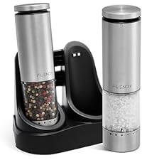 Gravity Electric Salt and Pepper Grinder Set Rechargeable, Automatic Salt and Pepper Grinder Set with USB C Charging Base, Gravity Salt and Pepper Shakers Set Electric