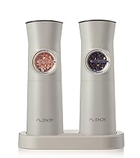 Gravity Electric Salt and Pepper Grinder Set Rechargeable, Automatic Salt and Pepper Grinder Set with USB C Charging Base, Gravity Salt and Pepper Shakers Set Electric