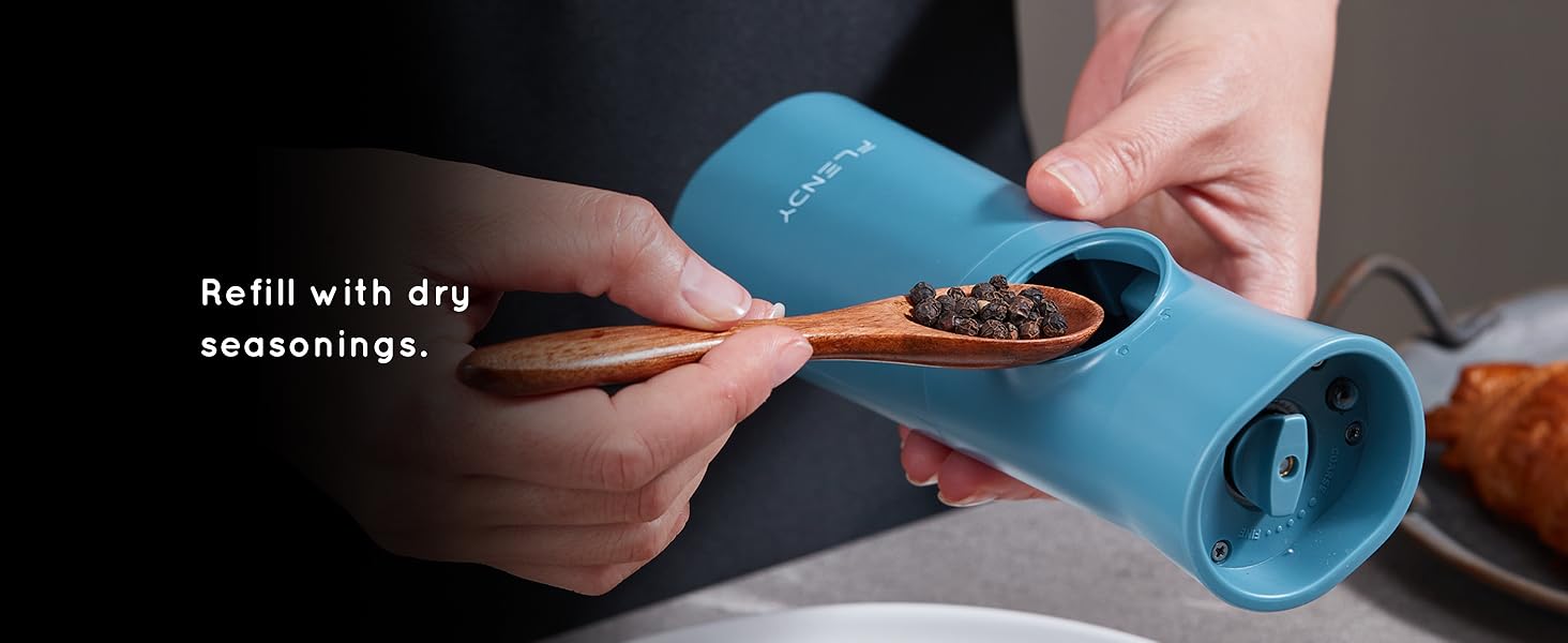 Gravity Electric Salt and Pepper Grinder Set Rechargeable, Automatic Salt and Pepper Grinder Set with USB C Charging Base, Gravity Salt and Pepper Shakers Set Electric