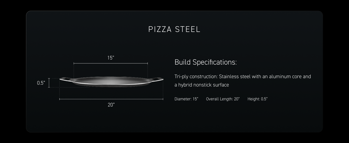 HexClad Hybrid Nonstick Pizza Steel for Pizzas and Flatbreads Up to 14