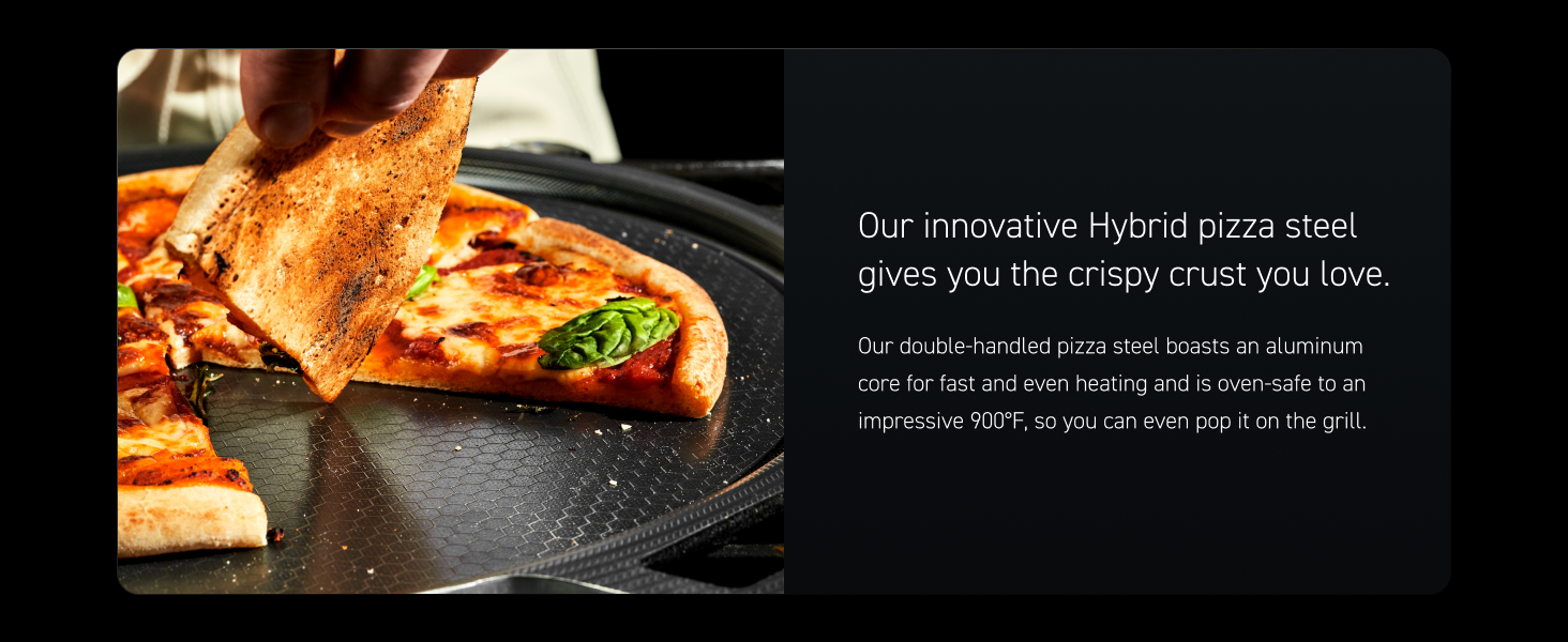 HexClad Hybrid Nonstick Pizza Steel for Pizzas and Flatbreads Up to 14