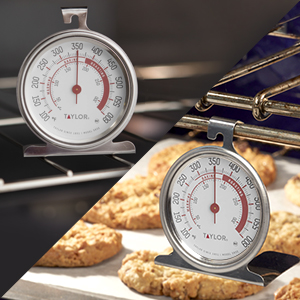 Taylor 5932 Large Dial Kitchen Cooking Oven Thermometer, 3.25 Inch Dial, Stainless Steel, Oven Thermometers, Silver - 2 Pack