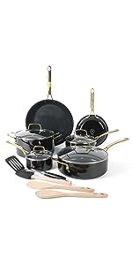 Martha Stewart Gallen 15 x 10 Inch Nonstick Carbon Steel Cookie Sheet – Cool Grey, Durable Bakeware for Even Baking and Easy Cleanup