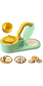 2 In 1 Dumpling Maker Press Kitchen Empanada Maker Press Mold Manual Pastry Dumpling Wrapper Machine for Chinese Food, Empanada, Ravioli, Pierogi, Hand Pie (Green)