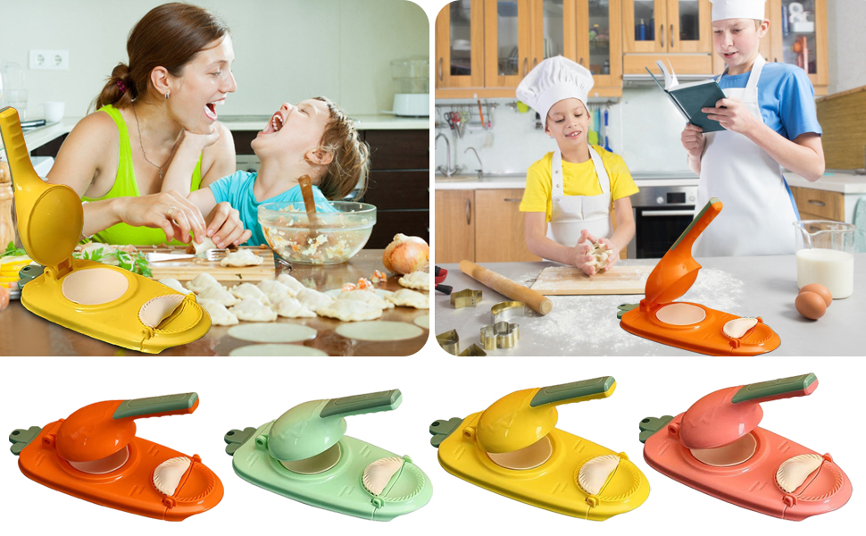 2 In 1 Dumpling Maker Press Kitchen Empanada Maker Press Mold Manual Pastry Dumpling Wrapper Machine for Chinese Food, Empanada, Ravioli, Pierogi, Hand Pie (Green)