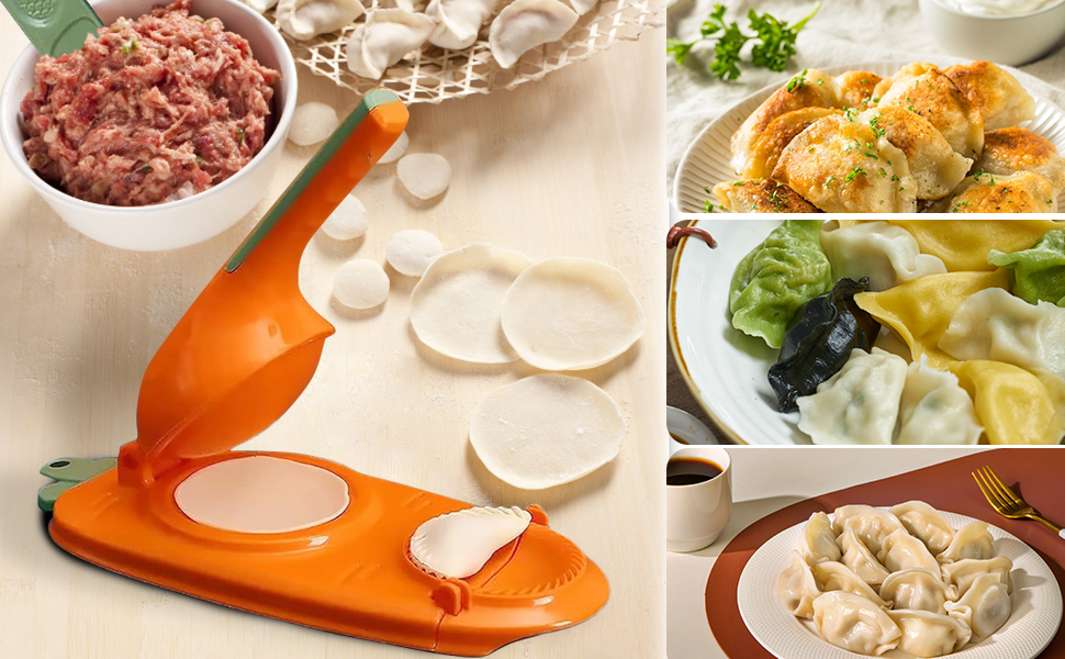 2 In 1 Dumpling Maker Press Kitchen Empanada Maker Press Mold Manual Pastry Dumpling Wrapper Machine for Chinese Food, Empanada, Ravioli, Pierogi, Hand Pie (Green)