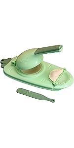 2 In 1 Dumpling Maker Press Kitchen Empanada Maker Press Mold Manual Pastry Dumpling Wrapper Machine for Chinese Food, Empanada, Ravioli, Pierogi, Hand Pie (Green)