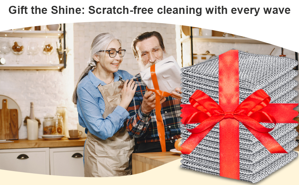 Silver Mesh Dish Cloths (3 Layer) – Non Scratch, Odor Free, Quick Dry Wire Cleaning Pads for Sinks, Dishes, Stove Top | Multipurpose Reusable Metal Scrubbers | 10 Pack