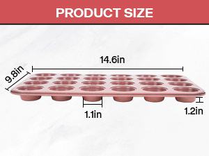 Spmart 2-Pack 24-Cup Nonstick Ceramic-Coated Mini Muffin Pan | Durable & Easy Clean Muffin Tins | Perfect for Small Baked Goods & Party Treats (Pink)