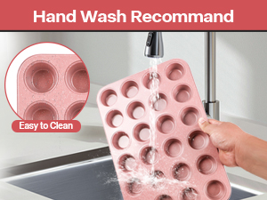 Spmart 2-Pack 24-Cup Nonstick Ceramic-Coated Mini Muffin Pan | Durable & Easy Clean Muffin Tins | Perfect for Small Baked Goods & Party Treats (Pink)