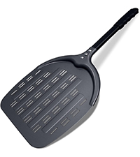 Pizza Turning Peel 7 Inch Round Aluminum Perforated Pizza Peel Turner with Metal Handle Pizza Paddle for Homemade Pizza Oven Accessories