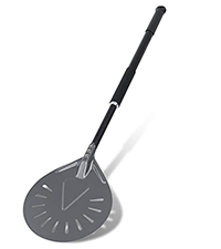 Pizza Turning Peel 7 Inch Round Aluminum Perforated Pizza Peel Turner with Metal Handle Pizza Paddle for Homemade Pizza Oven Accessories