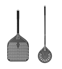 Pizza Turning Peel 7 Inch Round Aluminum Perforated Pizza Peel Turner with Metal Handle Pizza Paddle for Homemade Pizza Oven Accessories