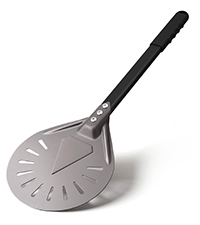 Pizza Turning Peel 7 Inch Round Aluminum Perforated Pizza Peel Turner with Metal Handle Pizza Paddle for Homemade Pizza Oven Accessories
