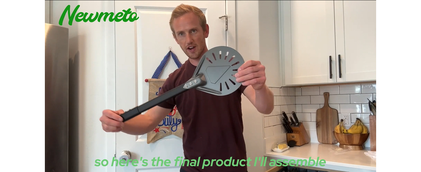 Pizza Turning Peel 7 Inch Round Aluminum Perforated Pizza Peel Turner with Metal Handle Pizza Paddle for Homemade Pizza Oven Accessories