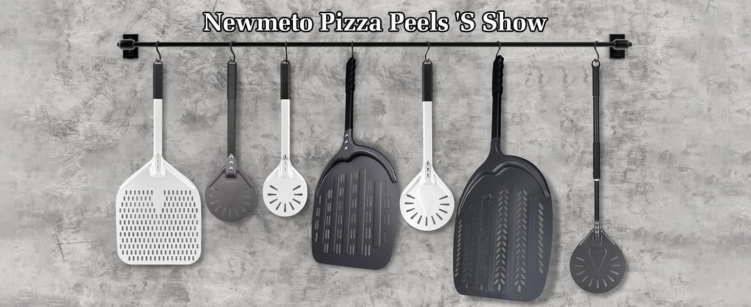 Pizza Turning Peel 7 Inch Round Aluminum Perforated Pizza Peel Turner with Metal Handle Pizza Paddle for Homemade Pizza Oven Accessories