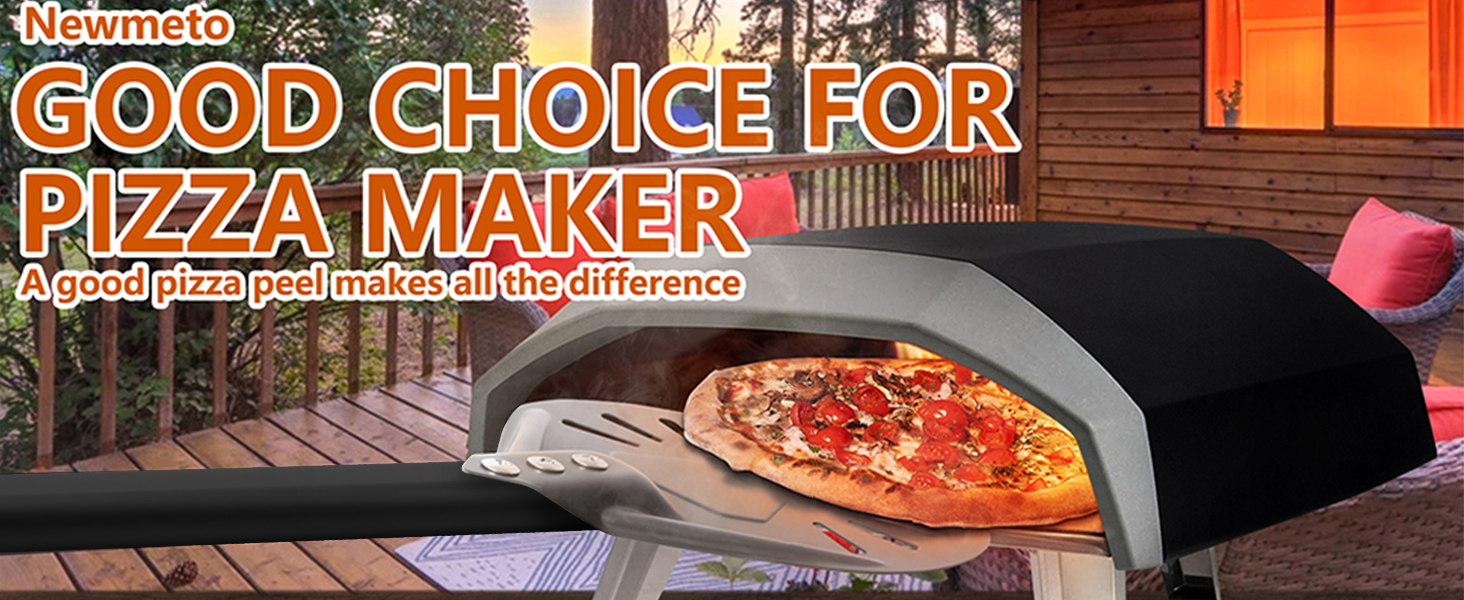 Pizza Turning Peel 7 Inch Round Aluminum Perforated Pizza Peel Turner with Metal Handle Pizza Paddle for Homemade Pizza Oven Accessories