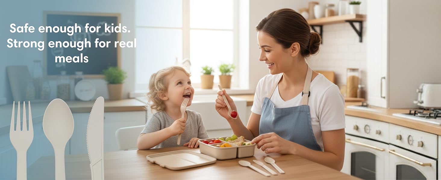 CORAL Light Brown 100% Compostable Forks - 120 Heavy Duty Forks (7.0 inch) - Break Resistant with Smooth Edges, Ocean Friendly Alternative to Plastic Silverware - Biodegradable & Disposable Forks