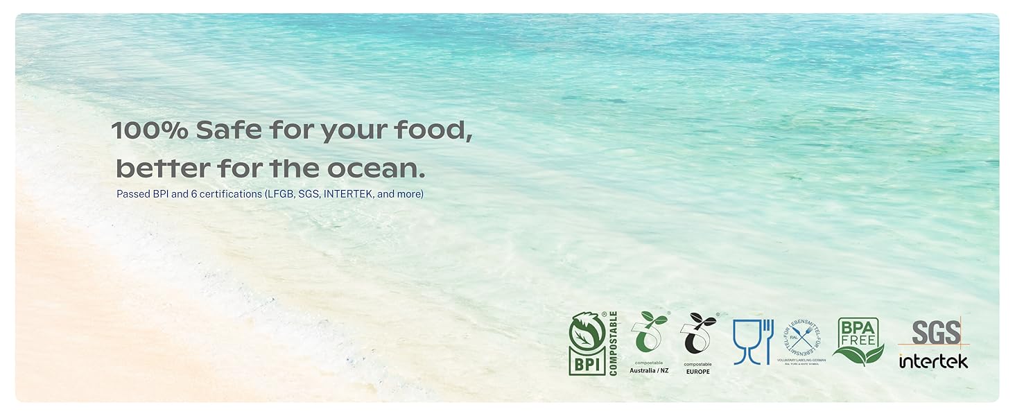 CORAL Light Brown 100% Compostable Forks - 120 Heavy Duty Forks (7.0 inch) - Break Resistant with Smooth Edges, Ocean Friendly Alternative to Plastic Silverware - Biodegradable & Disposable Forks