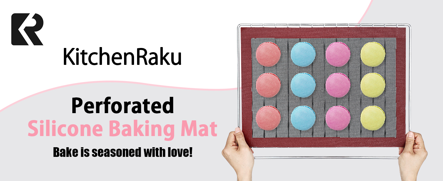 KitchenRaku Perforated Silicone Baking Mat, 15.7