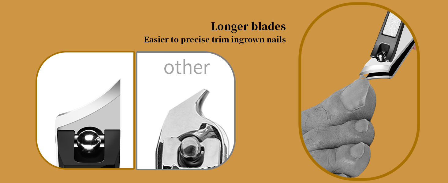 Ingrown Nail Clippers, Slanted Curved Blade Toe Nail Clippers for Ingrown Toenails & Fingernail, Stainless Steel Toenail Clippers Cutter, Angled Nail Clippers for Seniors, Men, Women